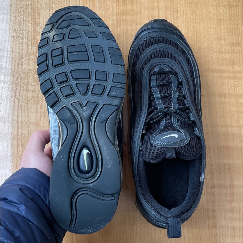 Nike Air Max 97 Black Anthracite Terry Cloth Men's Sneakers Shoes Size 10 - Picture 5 of 11
